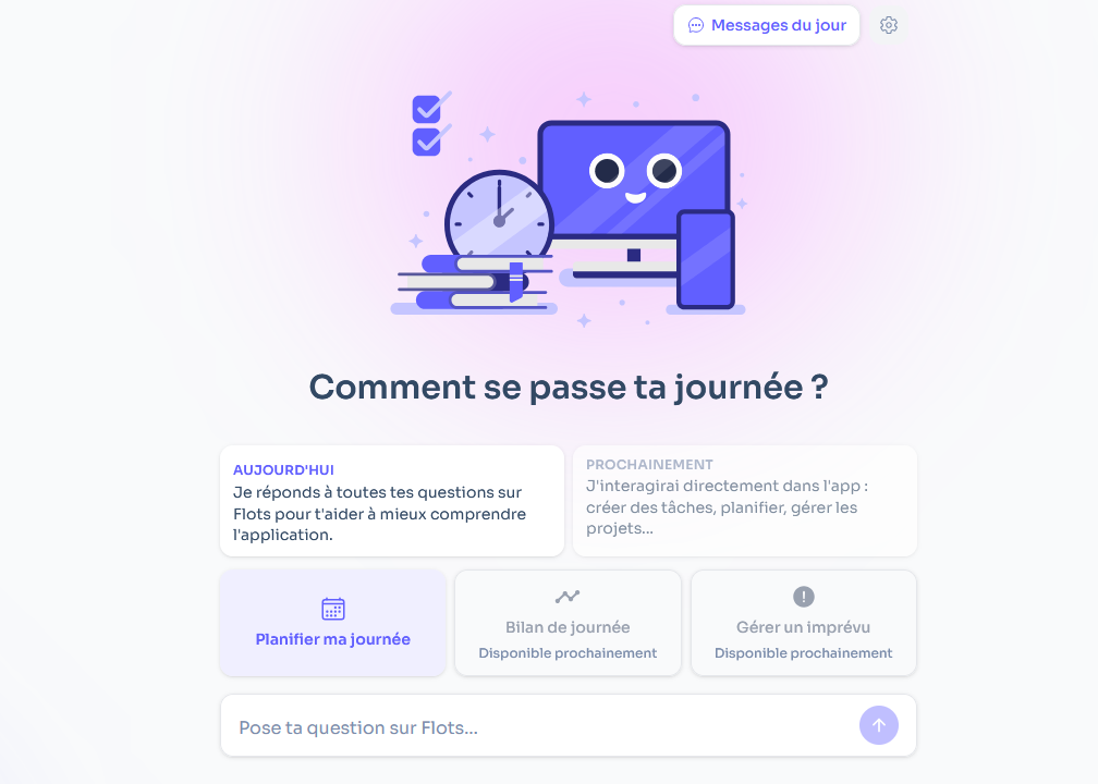 Assistant Cap dans Flots, présenté comme un secrétaire de poche disponible à toute heure